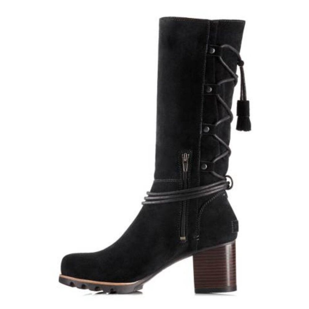 Sorel Farah Waterproof Suede Tall Black Boot size 7.5 womens shoes - Picture 2 of 14